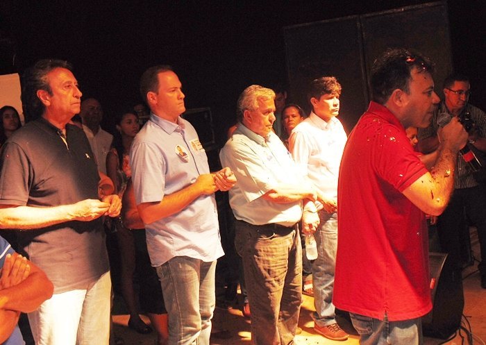 Marcus Salgado foi lançado pré - candidato a prefeito por Ricardo Murad, Sousa Neto e Pedro Fernandes. Foto: William Junior/Portal Pindaré