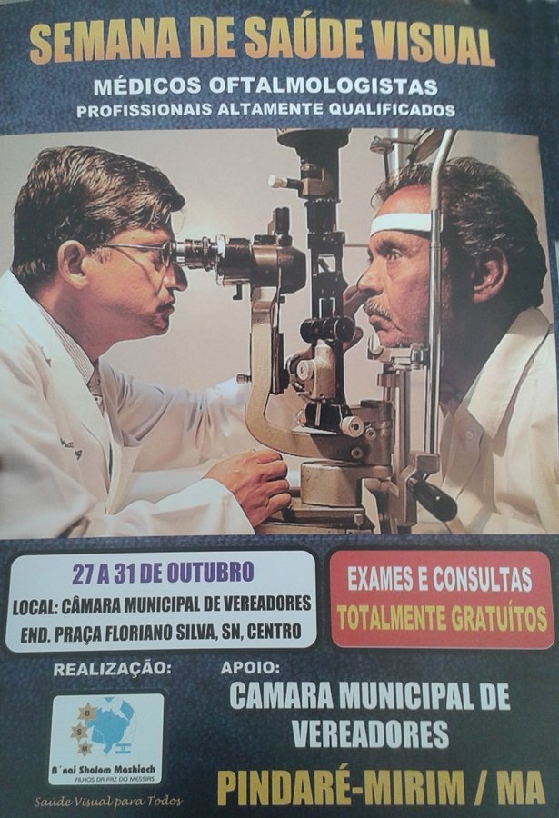 Semana de saúde visual oferecerá consultas e exames gratuitamente em Pindaré – Mirim