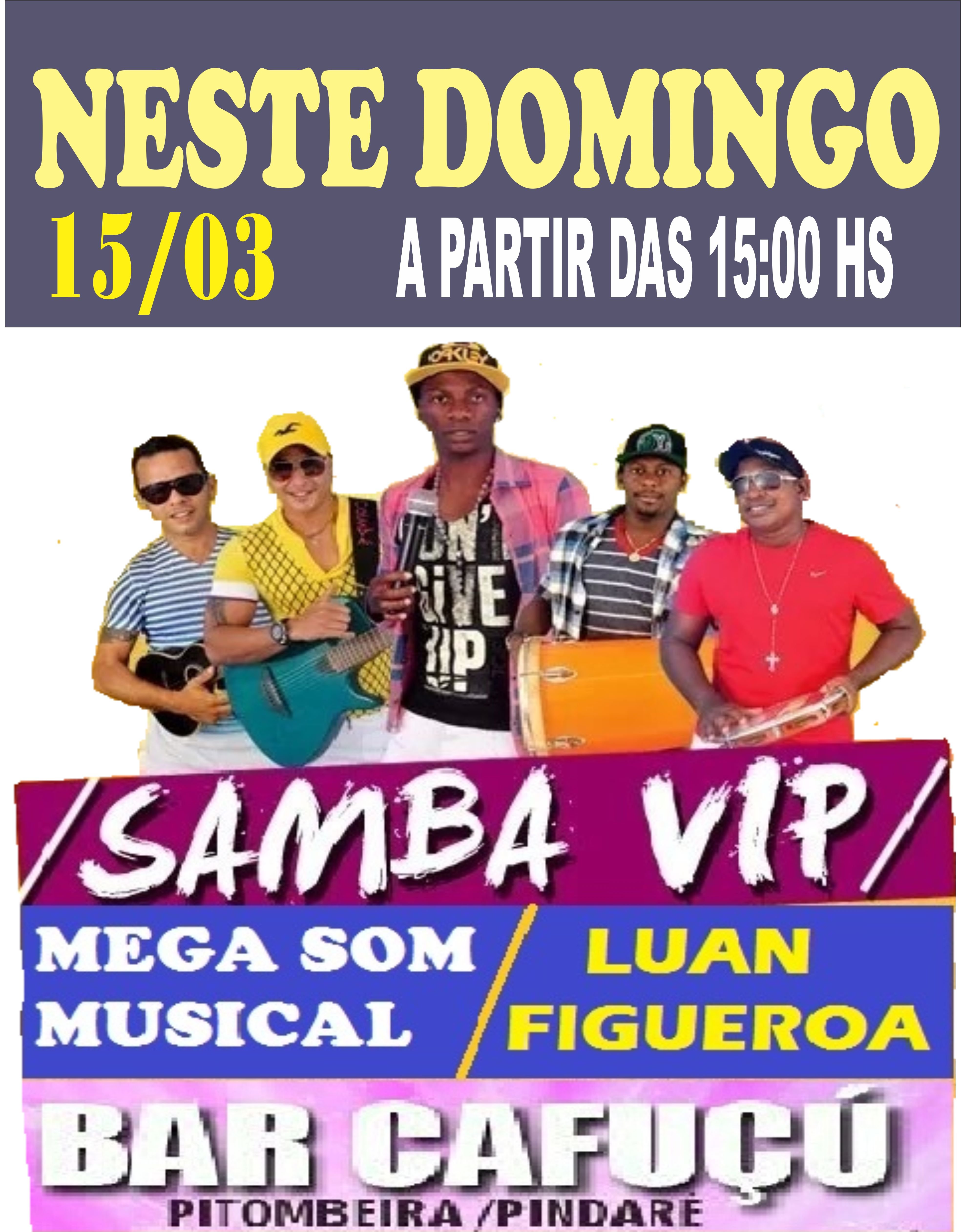 Neste domingo tem Samba Vip no Bar Cafuçú, em Pindaré