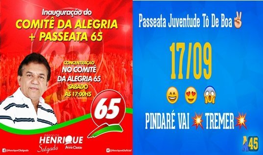 Em Pindaré Mirim, o sábado será movimentado com a Passeata da Juventude 45 e a Inauguração do Comitê da Alegria