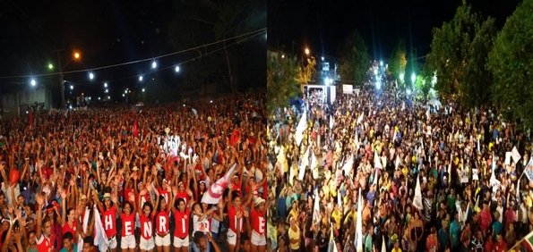 Milhares participam dos comícios de encerramento de campanha dos candidatos a prefeito de Pindaré Mirim