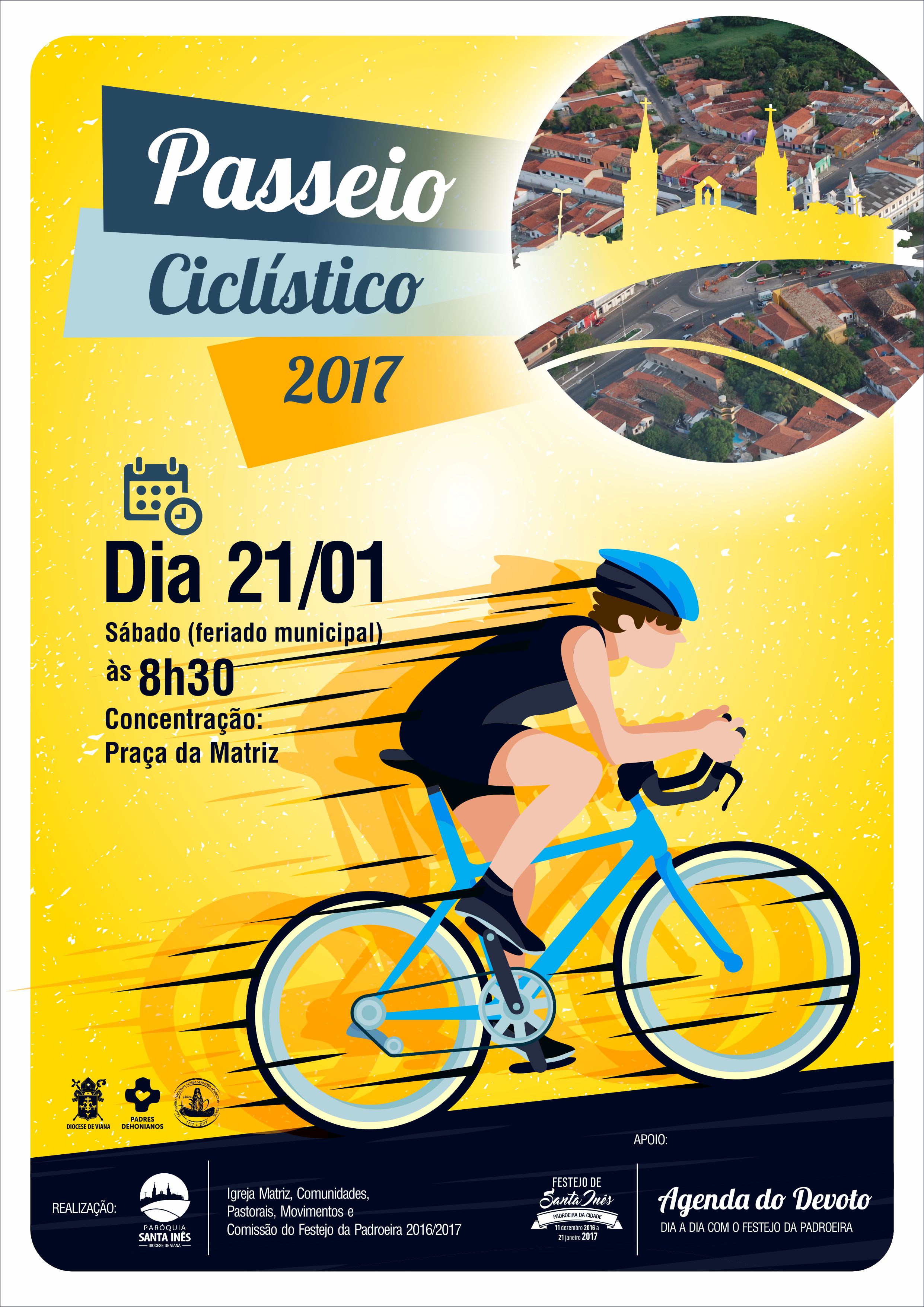 Paróquia Santa Inês realizará II Passeio Ciclístico em comemoração ao dia da Padroeira da Cidade