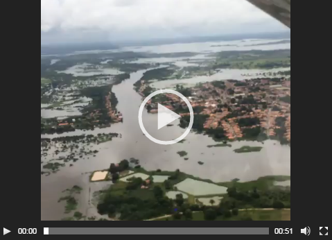 Imagens aéreas mostram a cheia do Rio Pindaré