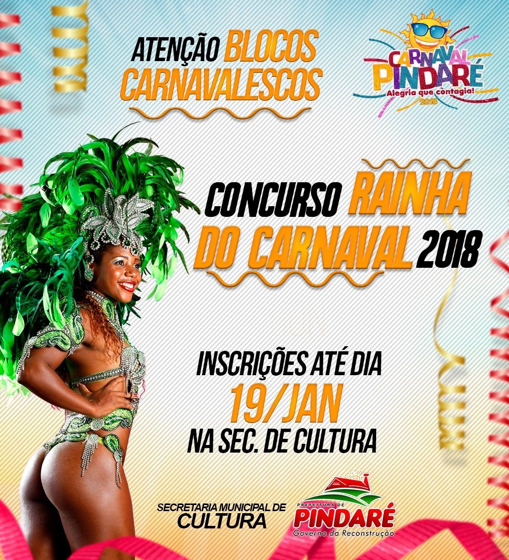 Lançado o concurso ‘Rainha do Carnaval 2018’ em Pindaré Mirim