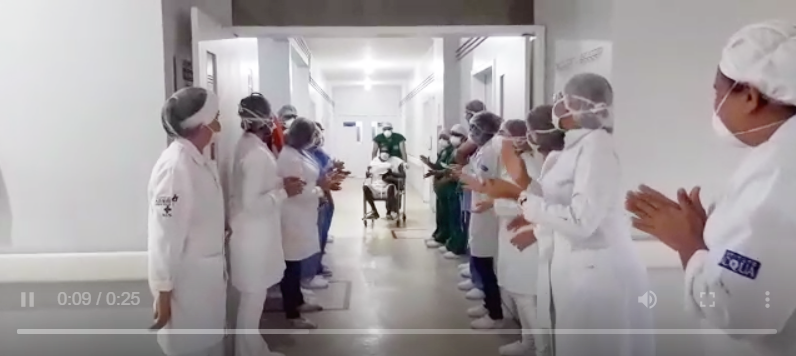 Vídeo: Primeiro paciente recuperado da covid-19 no Hospital Macrorregional de Santa Inês recebe alta