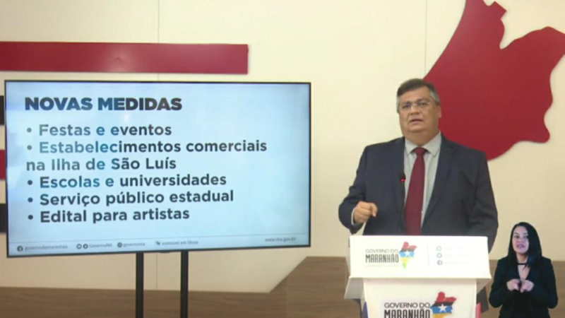 Covid-19: Governador Flávio Dino anuncia novas medidas; uma delas é a suspensão de eventos